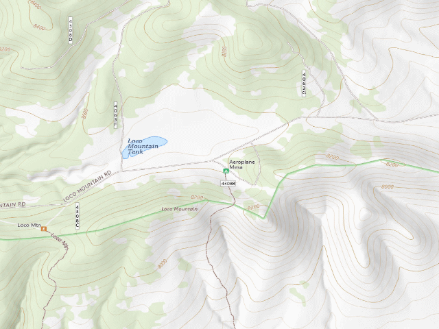 USGS topographic map of Aeroplane Mesa Campground