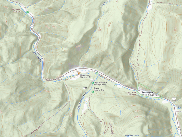 USGS topographic map of Agua Piedra Campground