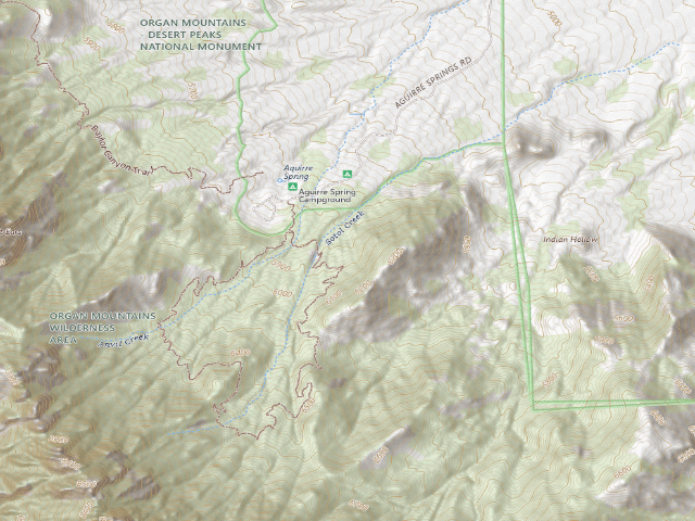 USGS topographic map of Aguirre Spring Campground