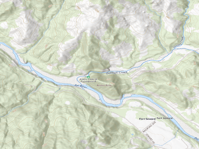 USGS topographic map of Aiken'S Creek Campground