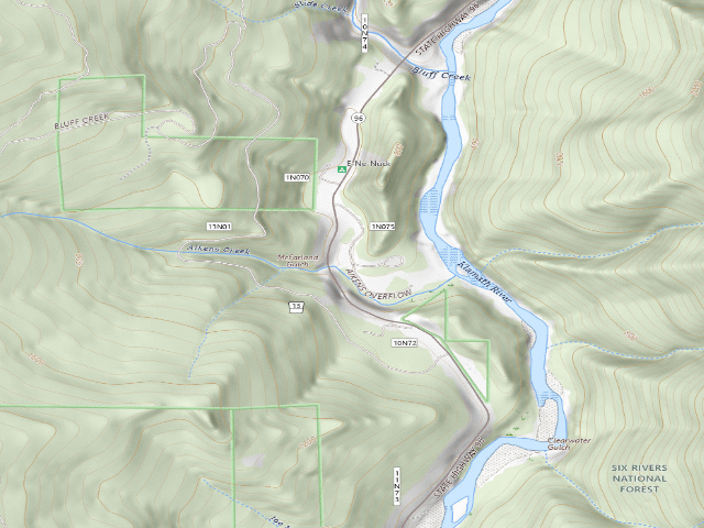 USGS topographic map of Aikens Creek West