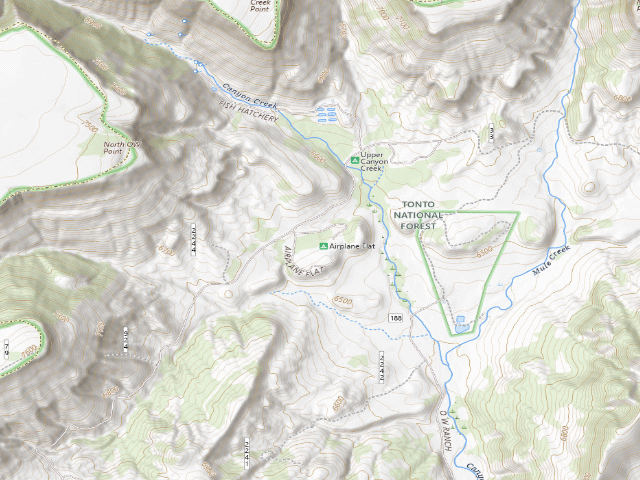 USGS topographic map of Airplane Flat Campground