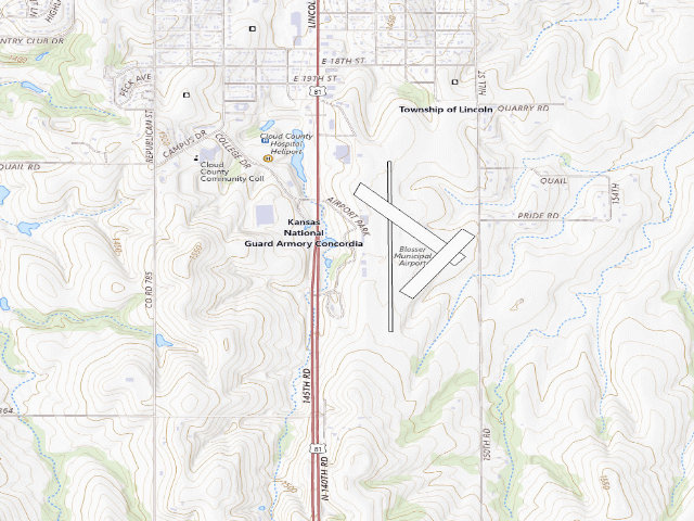 USGS topographic map of Airport Park Campground (Concordia)