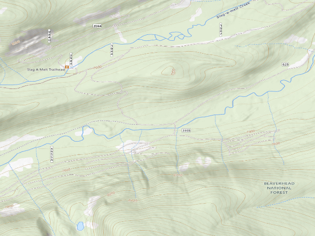USGS topographic map of Ajax Fork