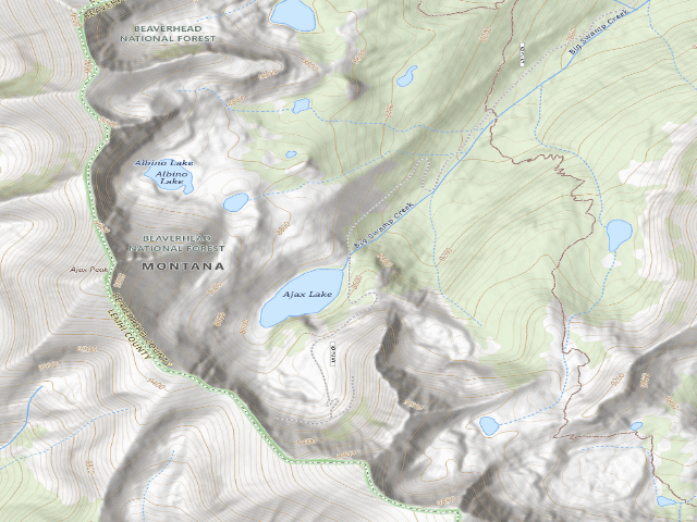 USGS topographic map of Ajax Lake