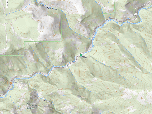 USGS topographic map of Alder Creek Campground