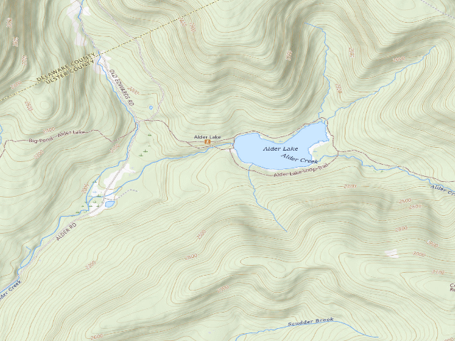USGS topographic map of Alder Lake Site #12 (Balsam Lake Mountain Wild Forest)