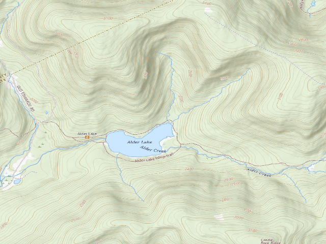 USGS topographic map of Alder Lake Site #5 (Balsam Lake Mountain Wild Forest)