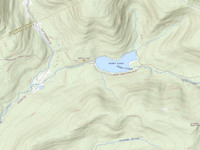 USGS topographic map of Alder Lake Site #9 (Balsam Lake Mountain Wild Forest)