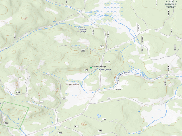 USGS topographic map of Alder Springs