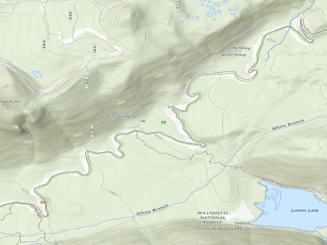 USGS topographic map of Alder Springs