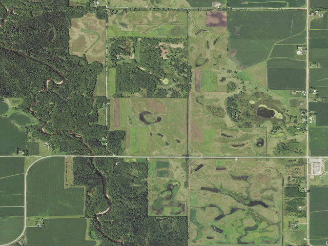 Aerial image of Aldo Leopold WMA