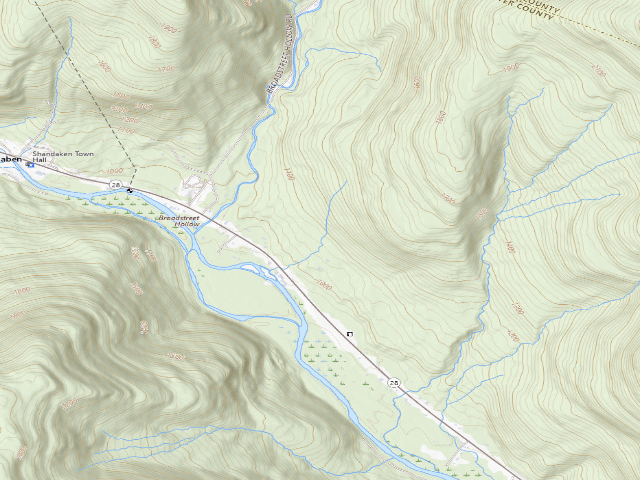 USGS topographic map of Allaben Roadside Campsite [DEC #228937] (Shandaken Wild Forest)