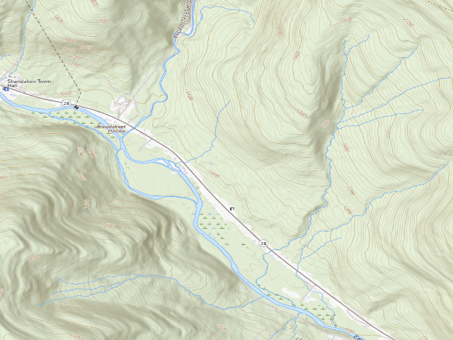 USGS topographic map of Allaben Roadside Campsite [DEC #228938] (Shandaken Wild Forest)
