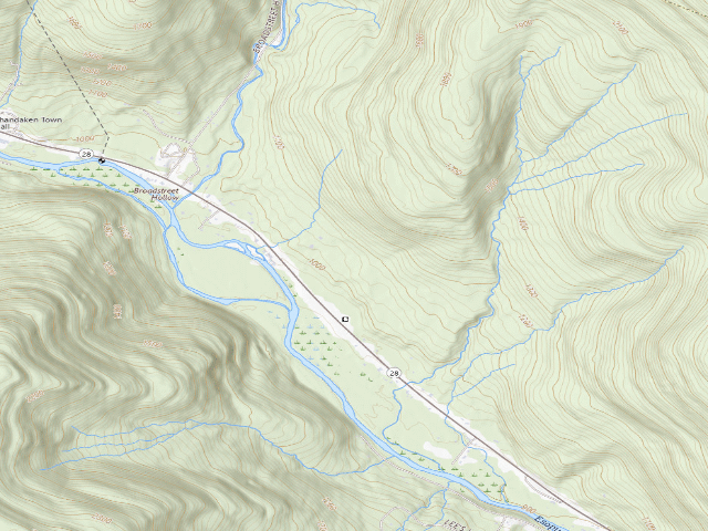 USGS topographic map of Allaben Roadside Campsite [DEC #228940] (Shandaken Wild Forest)