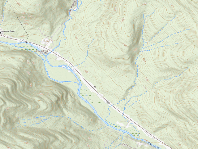 USGS topographic map of Allaben Roadside Campsite [DEC #228941] (Shandaken Wild Forest)