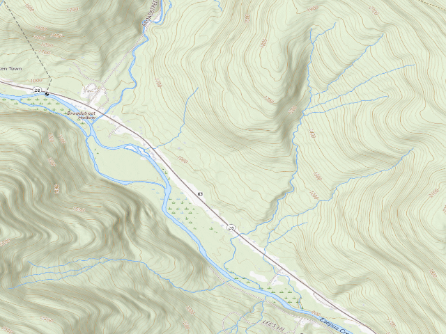 USGS topographic map of Allaben Roadside Campsite [DEC #228943] (Shandaken Wild Forest)