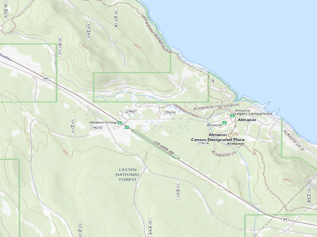 USGS topographic map of Almanor Legacy Campground