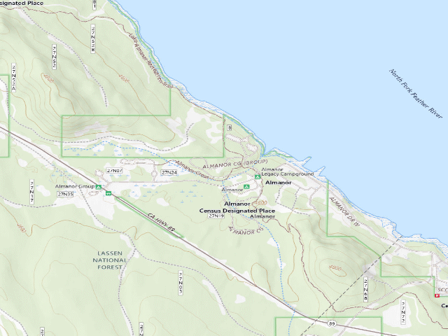 USGS topographic map of Almanor North Campground