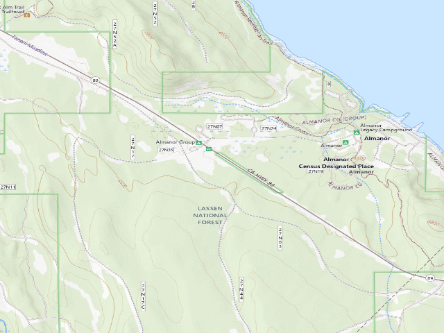 USGS topographic map of Almanor Overflow