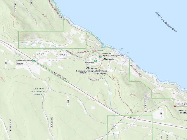 USGS topographic map of Almanor South Campground
