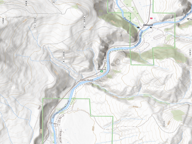 USGS topographic map of Almont Camp Site