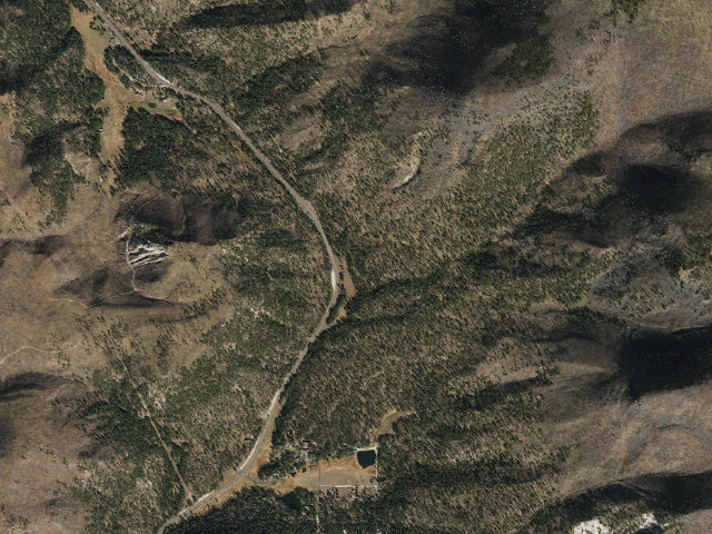 Aerial image of Alpine Divide Campground
