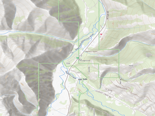 USGS topographic map of Alta Campground