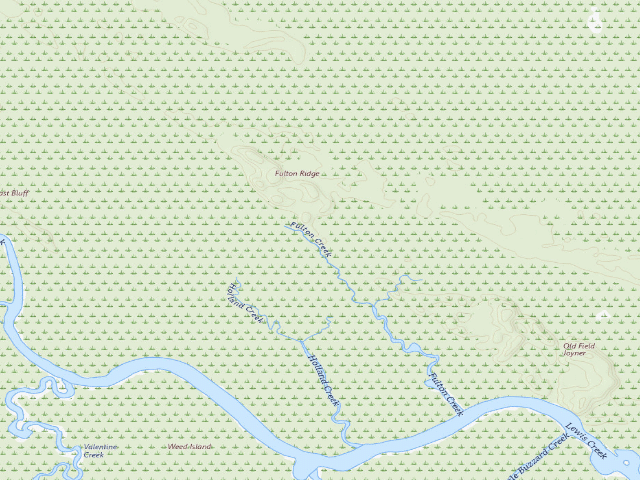 USGS topographic map of Altamaha WMA - Fulton Creek Primitive Camp