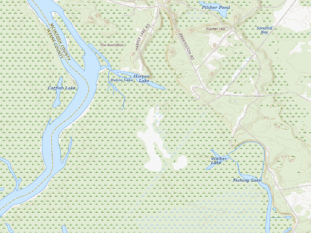 USGS topographic map of Altamaha WMA - McGowan Lake Campground