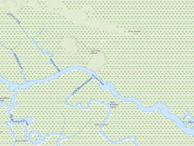 USGS topographic map of Altamaha WMA - Poppell's Hill Primitive Camp