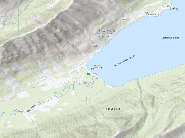 USGS topographic map of Alturas Inlet Cg