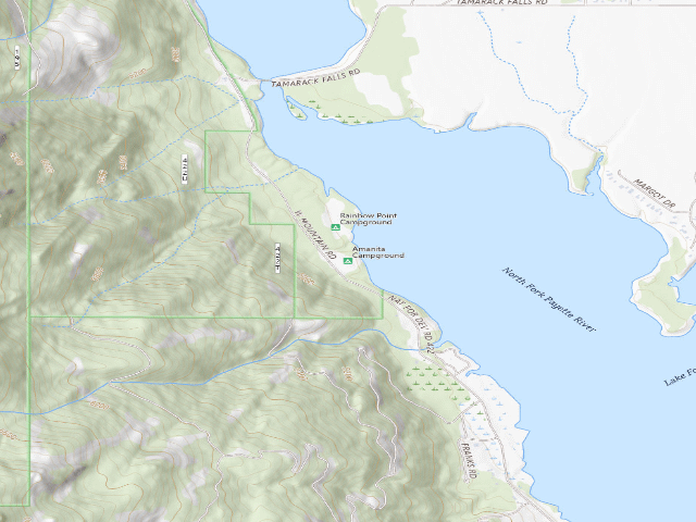 USGS topographic map of Amanita Campground
