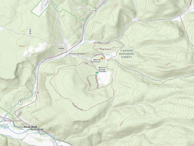 USGS topographic map of Amole Group Shelter