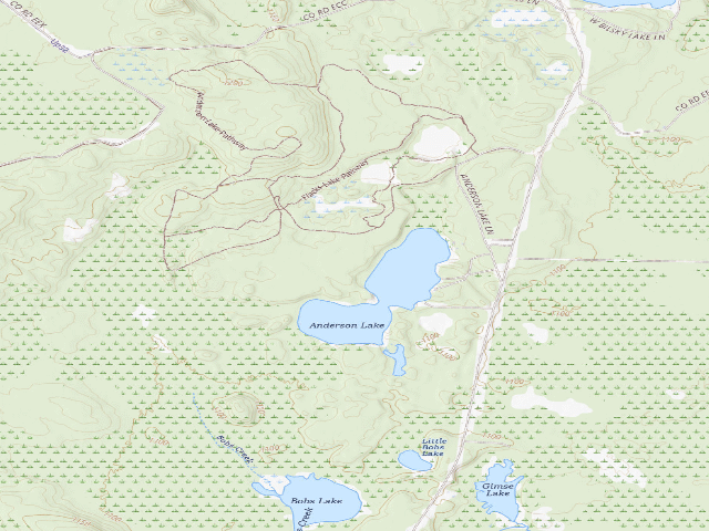 USGS topographic map of Anderson Lake West State Forest Campground