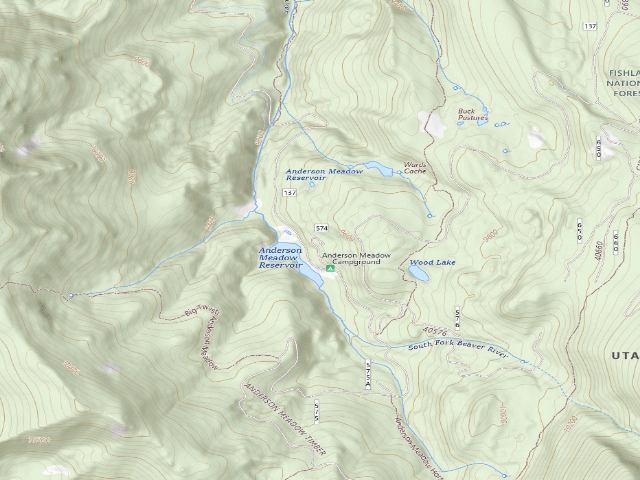 USGS topographic map of Anderson Meadow Rec Site