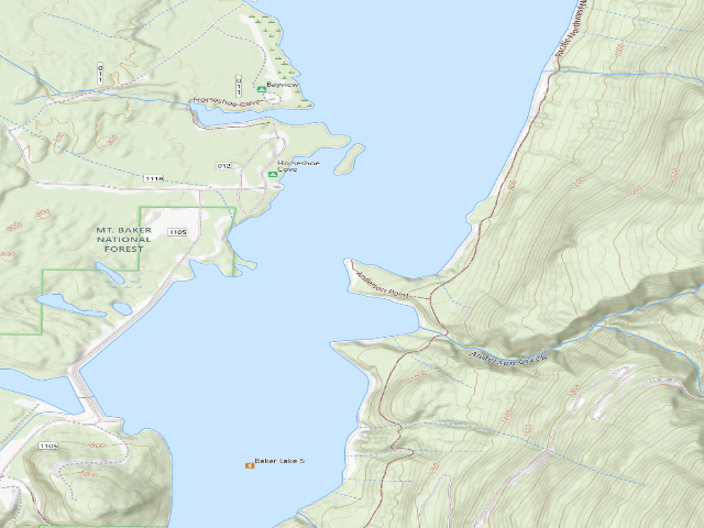 USGS topographic map of Anderson Point Campsites