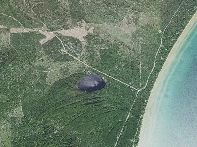 Aerial image of Andrus Lake State Forest Campground
