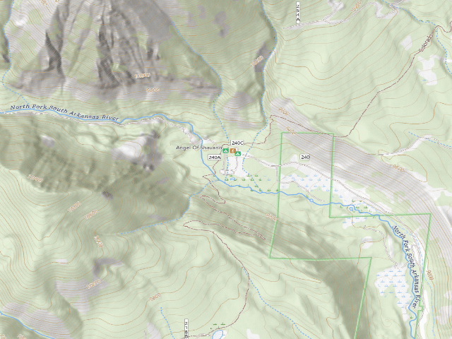 USGS topographic map of Angel of Shavano Campground