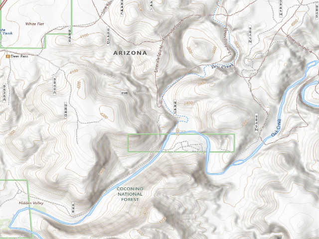 USGS topographic map of Angel Valley Dispersed Camping Area