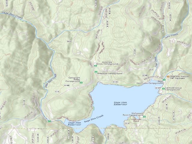 USGS topographic map of Antelope Campground
