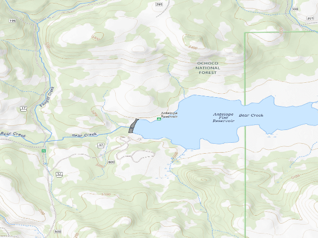 USGS topographic map of Antelope Reservoir