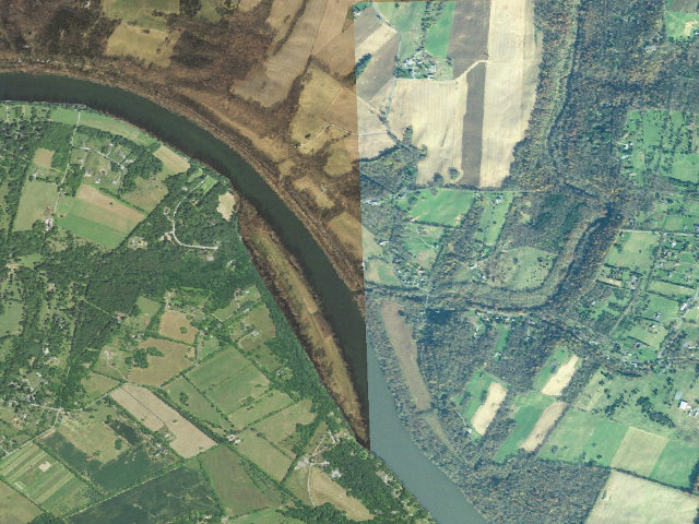 Aerial image of Antietam Creek Campground (C&O Canal NHP, towpath mile 69.4)