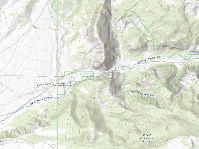 USGS topographic map of Antimony Creek Dispersed
