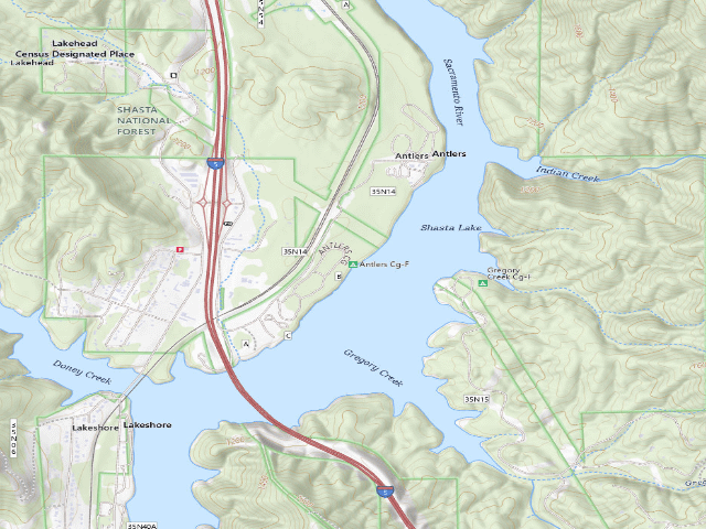 USGS topographic map of Antlers Cg-F