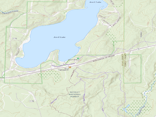 USGS topographic map of Anvil Lake