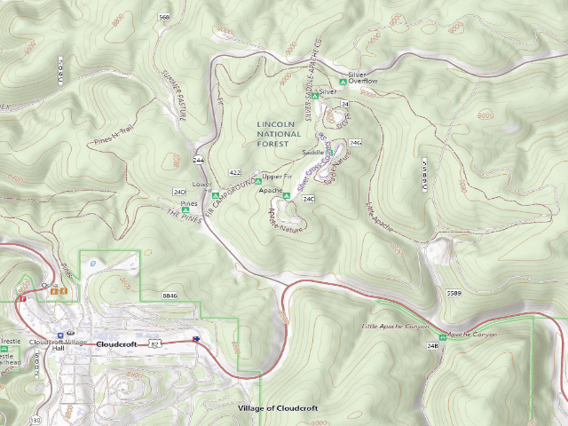 USGS topographic map of Apache Campground