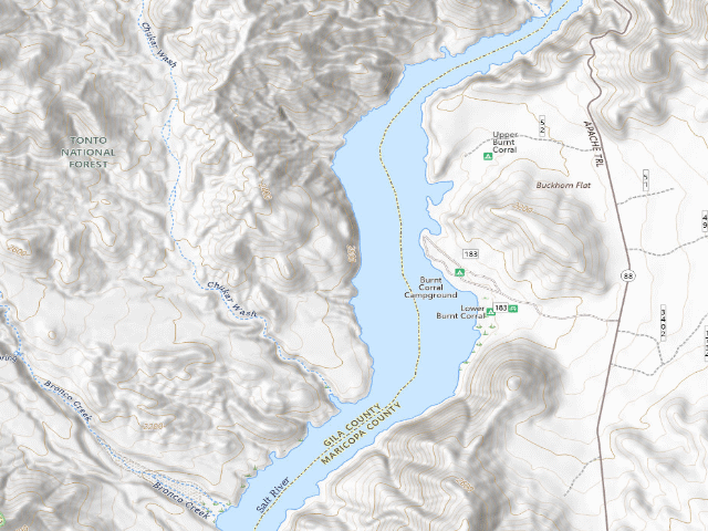 USGS topographic map of Apache Lake North Shore Boat Cg