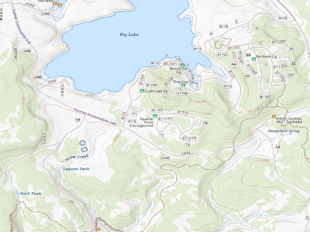 USGS topographic map of Apache Trout Campground
