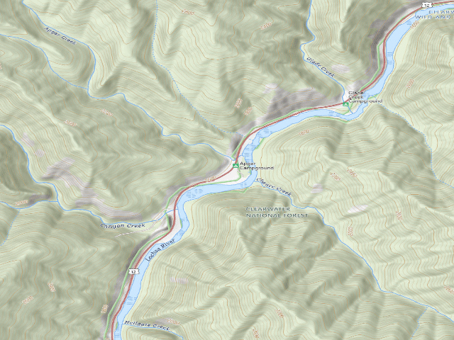 USGS topographic map of Apgar Campground